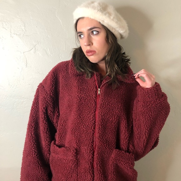 i am gia pixie coat burgundy